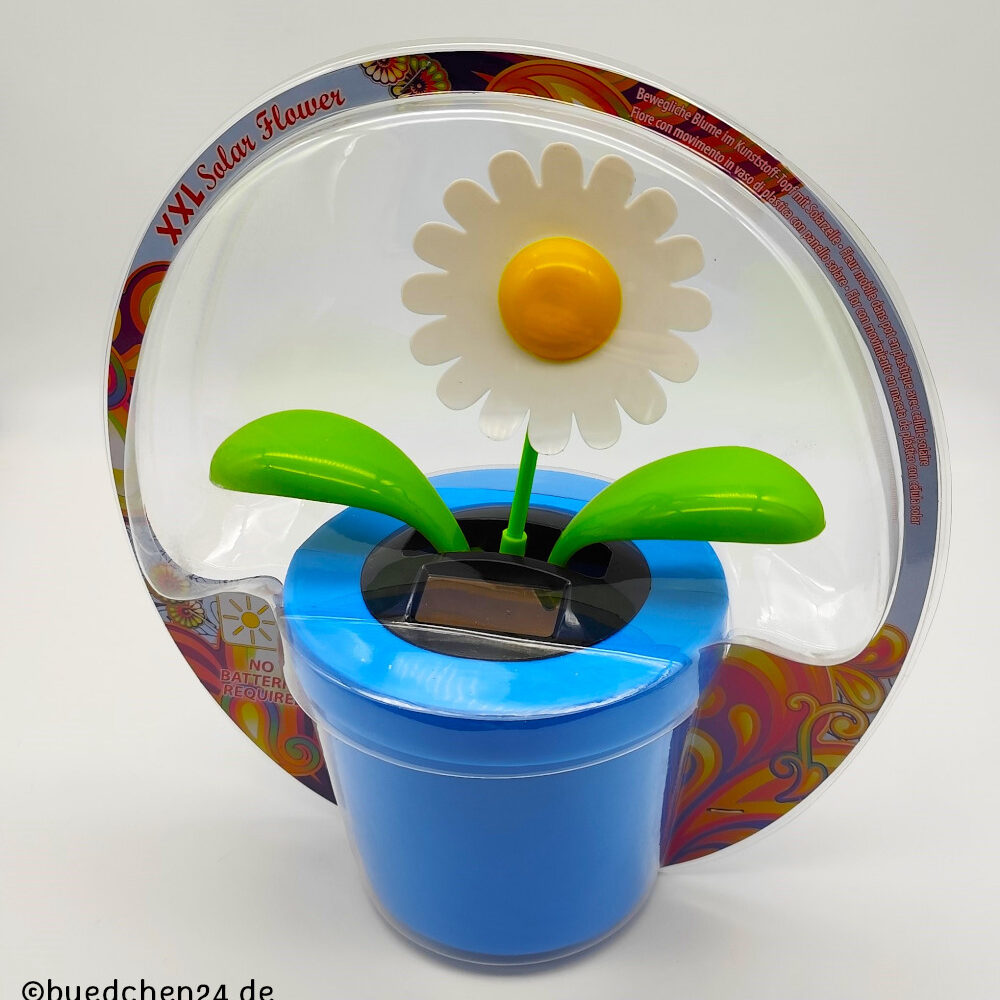 XXL Wackelblume - Solar / XXL Solarwackelblume - blau/weiß