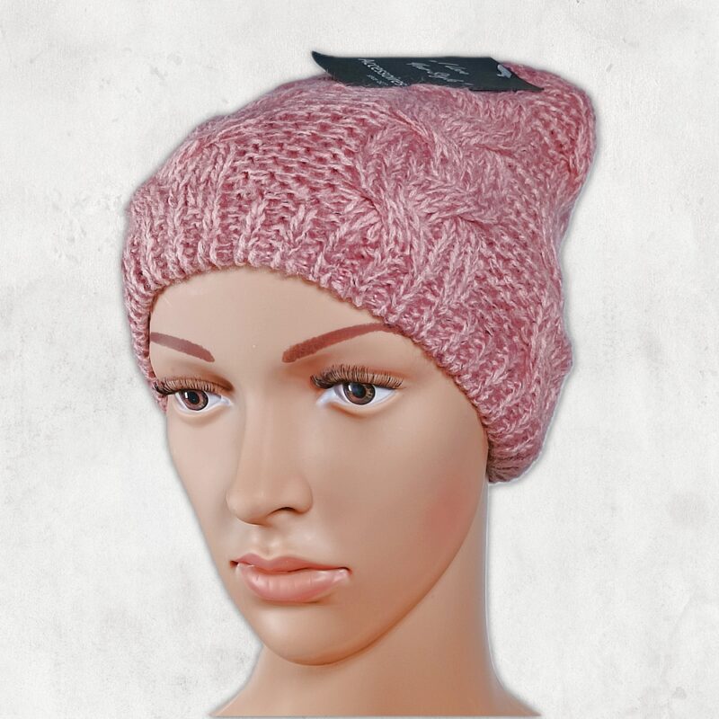 Damen Strickmütze - bordeaux/grau - Einheitsgröße (One Size) / NEU!