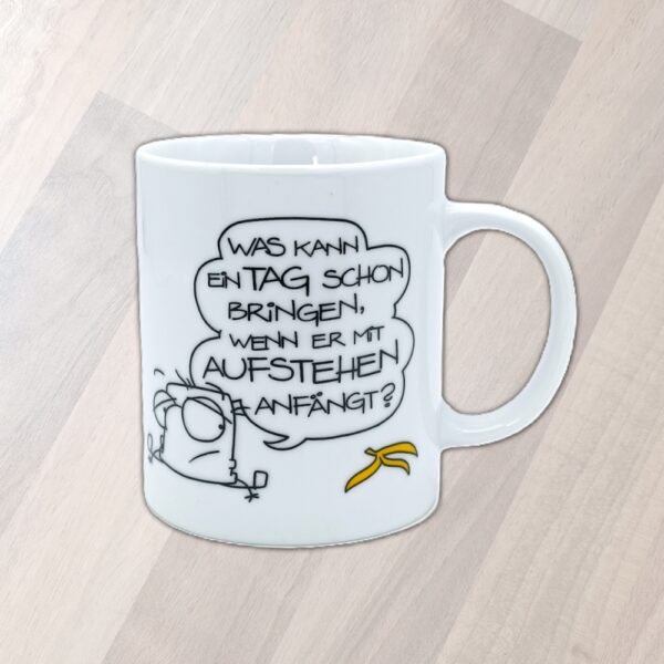 Motiv-/Sammeltasse "Was kann ein Tag schon bringen, ..." - 0,3l / The Real Grimmis / Neuware