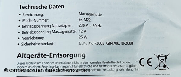 Massagematte - Orbisana - OVP – Bild 4