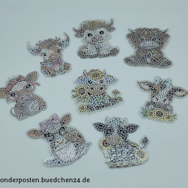 Diamond Painting Magnete 8er Set Kühe