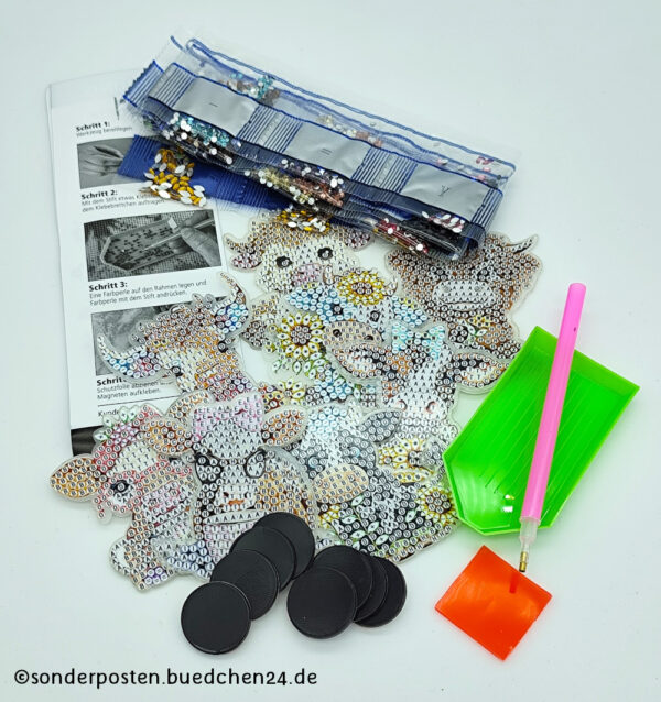 Diamond Painting Magnete 8er Set Kühe – Bild 2