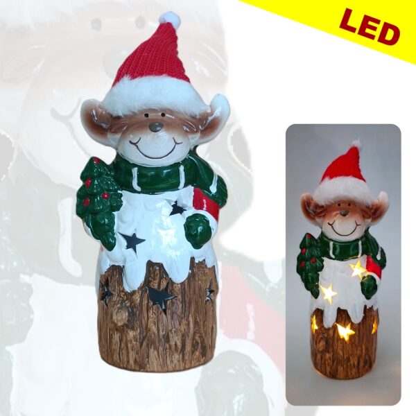 Weihnachtswichtel "Rentier" mit LED-Beleuchtung