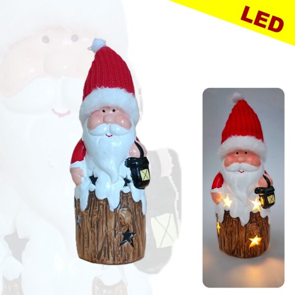 Weihnachtswichtel "Santa" mit LED-Beleuchtung