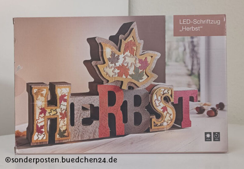 LED Herbst-Dekoration aus Holz