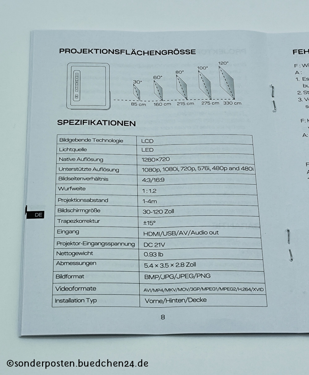 Beamer / Yoton Video Projector - OVP – Bild 4