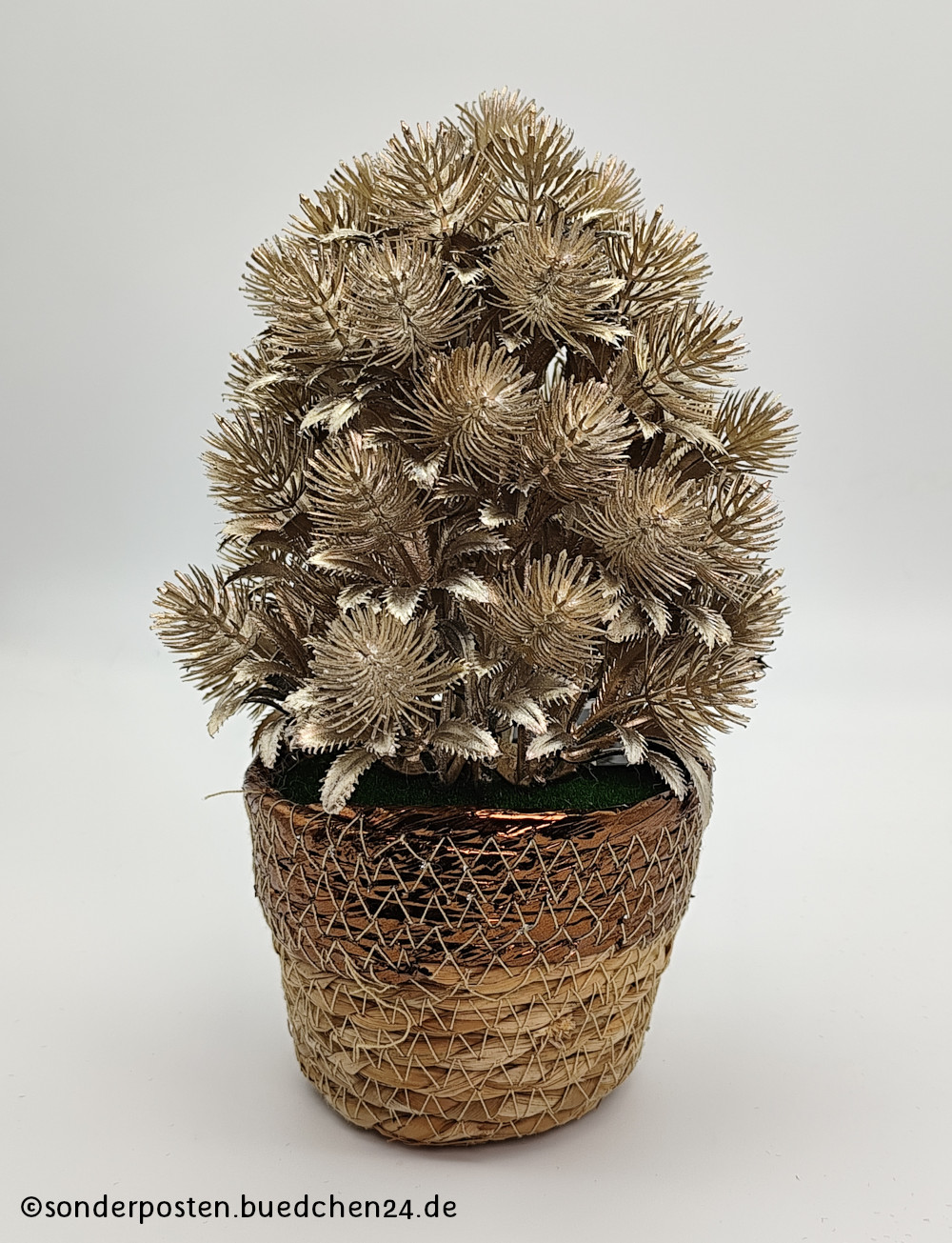 Kunstpflanze - goldene Tanne im Flechtkorb / NEU!