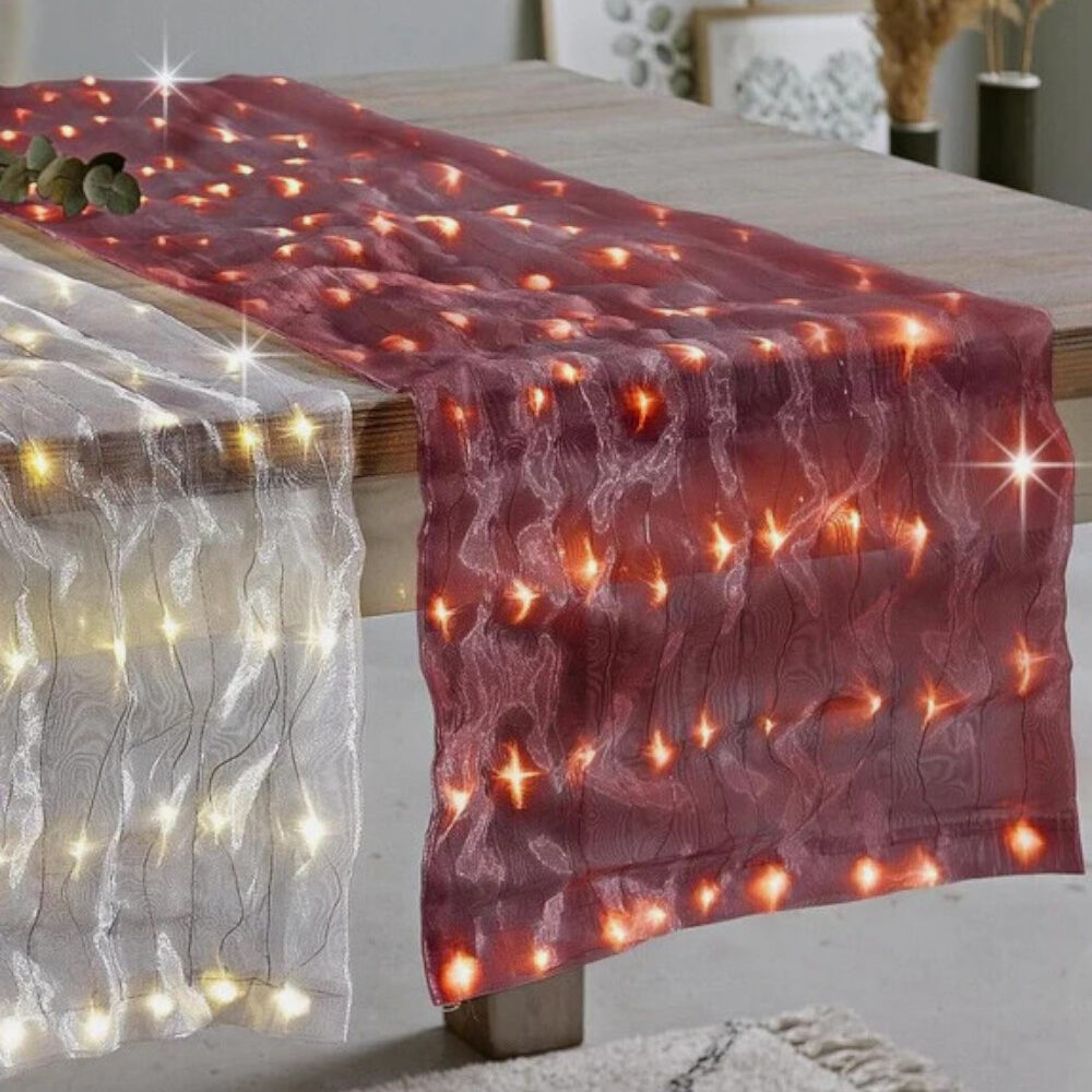 LED-Dekostoff / Tischläufer mit LED - Glamour