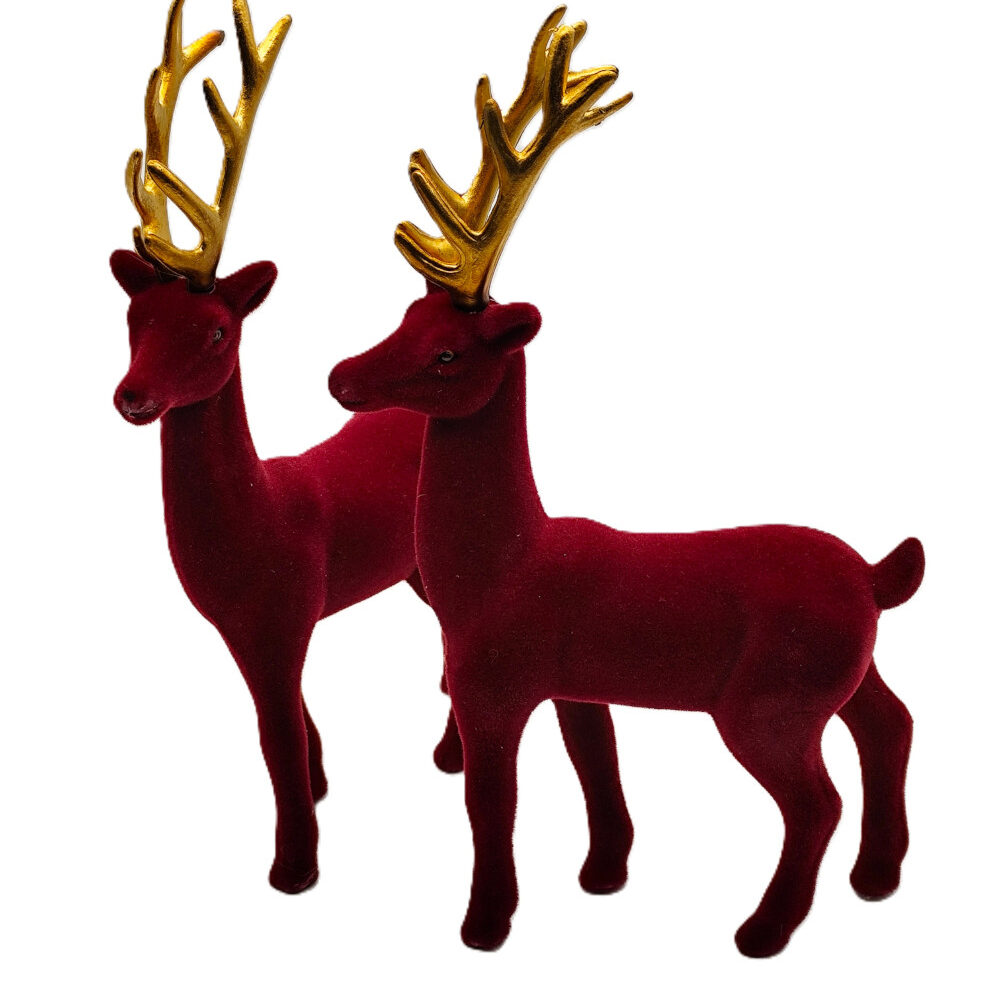 Deko Rentiere - 2er Set - bordeaux rot/ Höhe: ca. 30cm