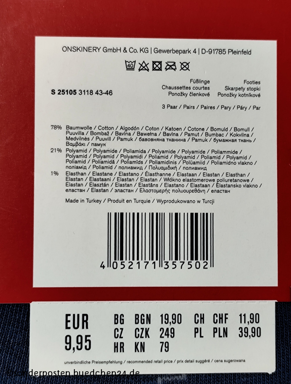 3 Paar Füßlinge - S.Oliver / 43-46 – Bild 2